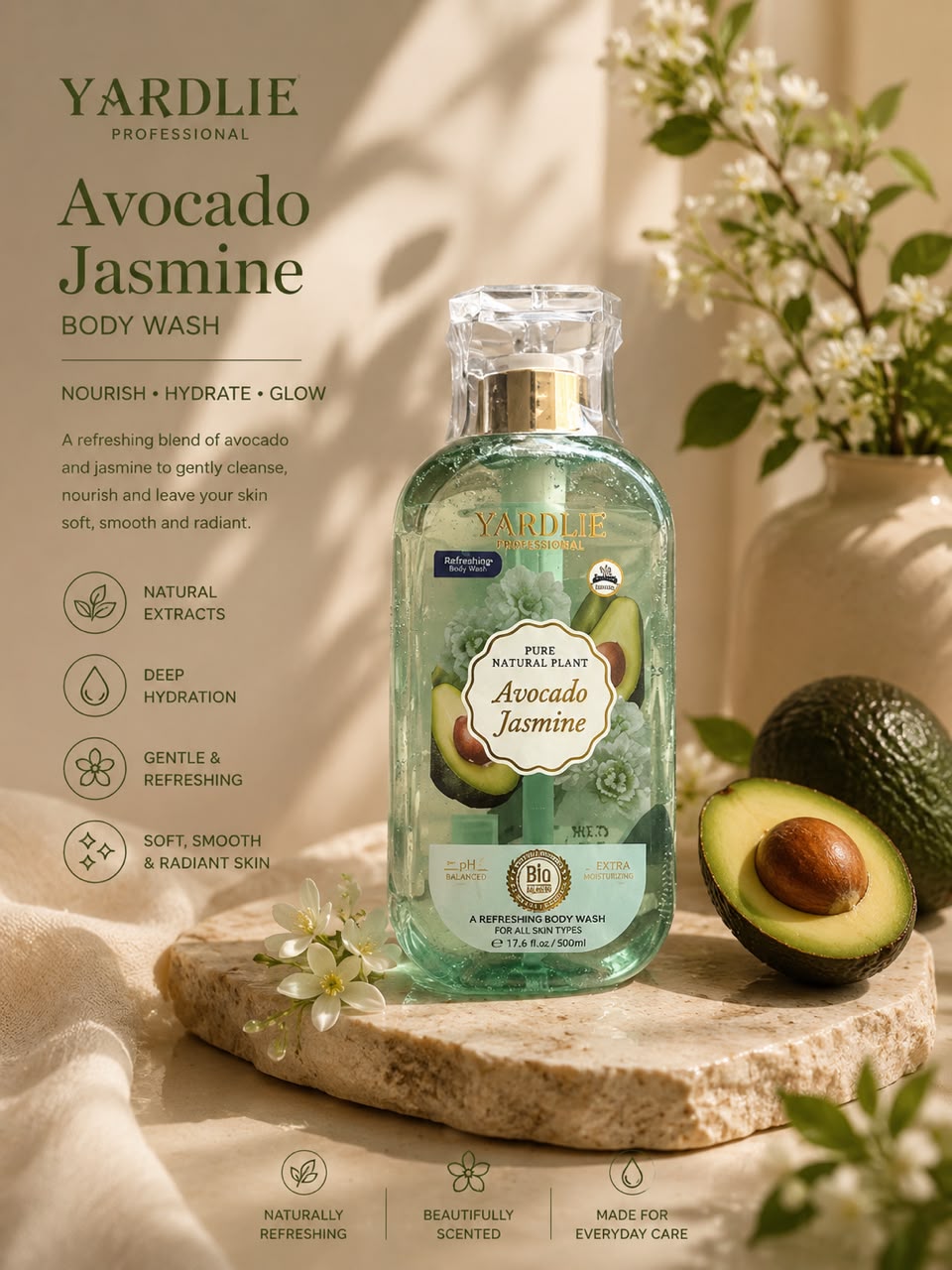 Yardley Avocado Jasmine Body Wash